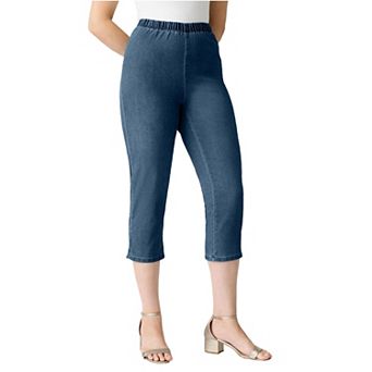 Roaman's Women's Plus Size Comfort Stretch Capri Jean