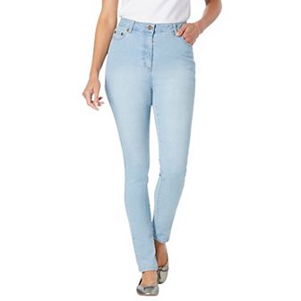 Woman Within Plus Size Tall Stretch-Denim Slim-Leg Five-Pocket Jeans