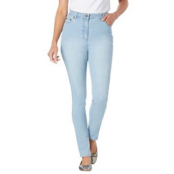 Woman Within Plus Size Tall Stretch-Denim Slim-Leg Five-Pocket Jeans