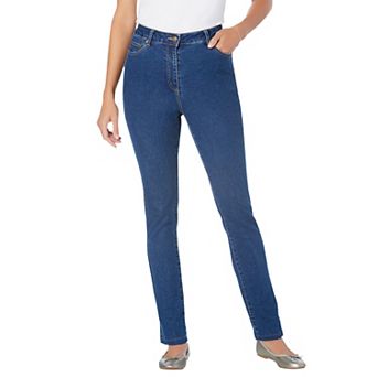 Woman Within Plus Size Tall Stretch-Denim Slim-Leg Five-Pocket Jeans