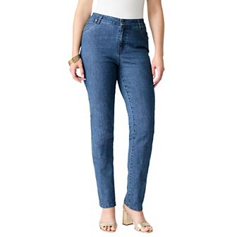 Roaman's Women's Plus Size Plus Size Classic Stretch Straight Leg Jean