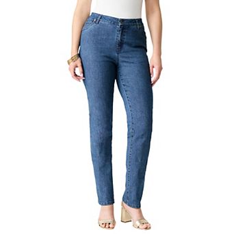 Roaman's Women's Plus Size Classic Stretch Straight Leg Jean