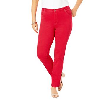 Roaman's Women's Plus Size 24/7 Stretch Straight Leg Jean