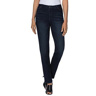 Roaman's Women's Plus Size Petite Plus Size Classic Stretch Straight Leg Jean