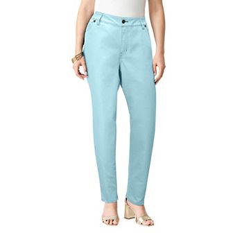 Roaman's Women's Plus Size Petite Plus Size Classic Stretch Straight Leg Jean