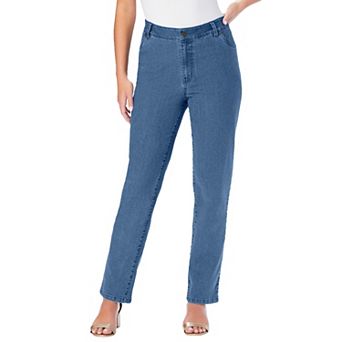 Roaman's Women's Plus Size Petite Plus Size Classic Stretch Straight Leg Jean