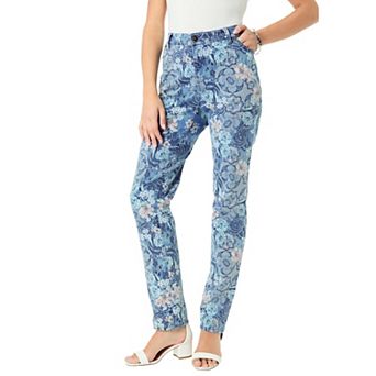 Roaman's Women's Plus Size Petite Plus Size 24/7 Stretch Straight Leg Jean