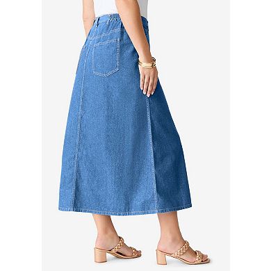 Roaman's Women's Plus Size Tall Plus Size Easy-Wear A-Line Skirt