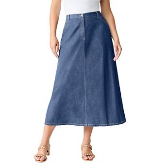 Roaman's Women's Plus Size Tall Plus Size Easy-Wear A-Line Skirt
