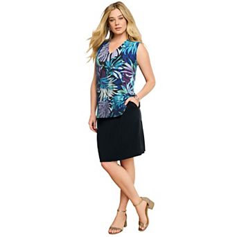 Roaman's Women's Plus Size Ultrasmooth Fabric V Neck Tank