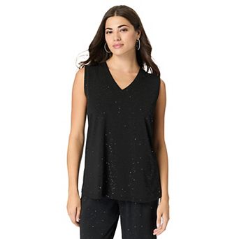 Roaman's Women's Plus Size Ultrasmooth Fabric V Neck Tank
