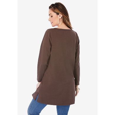 Roaman's Women's Plus Size Ultimate Y Neck Tunic