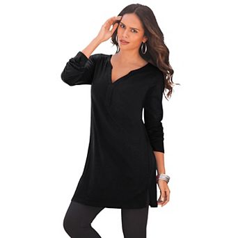 Roaman's Women's Plus Size Ultimate Y Neck Tunic