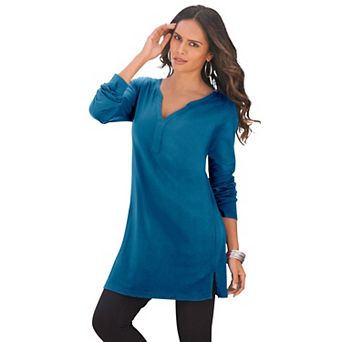Roaman's Women's Plus Size Ultimate Y Neck Tunic