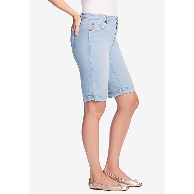 Woman Within Plus Size Stretch Denim Jean Bermuda Short
