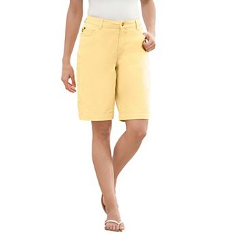 Woman Within Plus Size Stretch-Denim Five-Pocket Bermuda Jeans Shorts