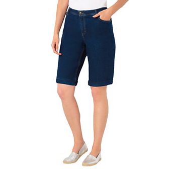 Woman Within Plus Size Stretch-Denim Five-Pocket Bermuda Jeans Shorts