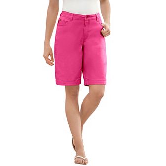 Woman Within Plus Size Stretch-Denim Five-Pocket Bermuda Jeans Shorts