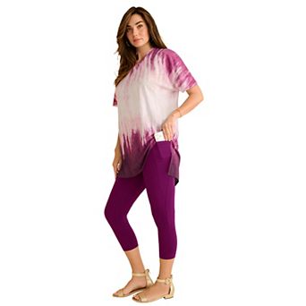 Roaman's Women's Plus Size Printed Slub Tunic Top