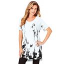 Roaman's Women's Plus Size Printed Slub Tunic Top
