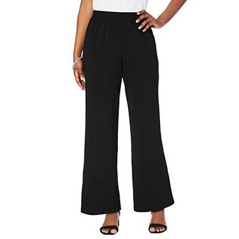 Roaman's Women's Plus Size Ultrasmooth Fabric Wide-Leg Pant