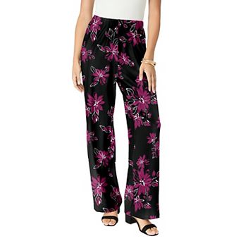 Roaman's Women's Plus Size Ultrasmooth Fabric Wide-leg Pant