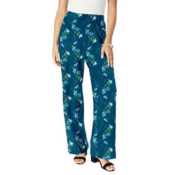 Roaman's Women's Plus Size Ultrasmooth Fabric Wide-leg Pant