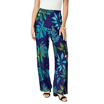 Roaman's Women's Plus Size Ultrasmooth Fabric Wide-leg Pant