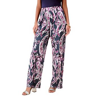 Roaman's Women's Plus Size Ultrasmooth Fabric Wide-Leg Pant
