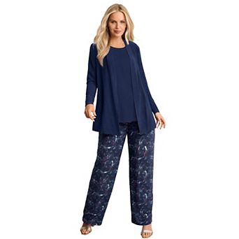 Roaman's Women's Plus Size Ultrasmooth Fabric Wide-Leg Pant