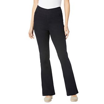 Woman Within Plus Size Tall Pull-On Bootcut Gap-Free Stretch Denim Jeans