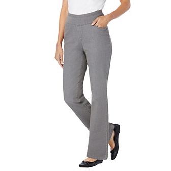 Woman Within Plus Size Tall Flex-Fit Pull-On Bootcut Gap-Free Stretch Denim Jeans
