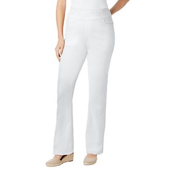 Woman Within Plus Size Tall Pull-On Bootcut Gap-Free Stretch Denim Jeans