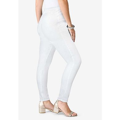 Roaman's Women's Plus Size Tall Plus Size Comfort Stretch Slim Leg Jean