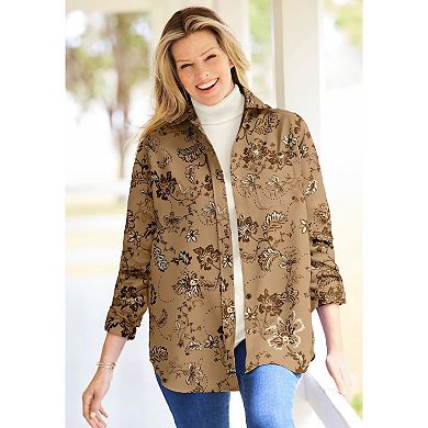 Woman Within Plus Size Soft Sueded Moleskin Shirt
