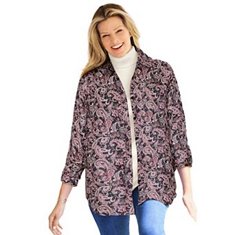 Woman Within Plus Size Soft Faux Suede Shirt