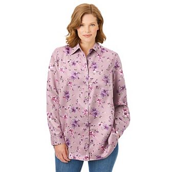 Woman Within Plus Size Soft Sueded Moleskin Shirt