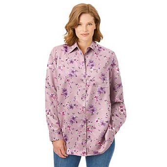 Woman Within Plus Size Soft Faux Suede Shirt