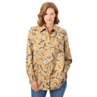 Woman Within Plus Size Soft Sueded Moleskin Shirt
