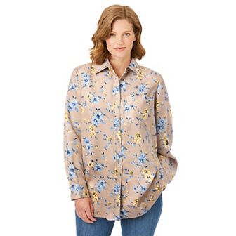 Woman Within Plus Size Soft Sueded Moleskin Shirt