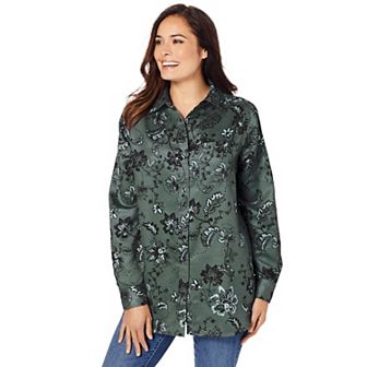 Woman Within Plus Size Soft Sueded Moleskin Shirt