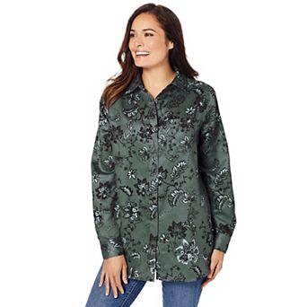 Woman Within Plus Size Soft Sueded Moleskin Shirt