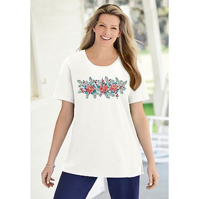 Woman Within Plus Size Two-Piece Flannel Shirt And Tee