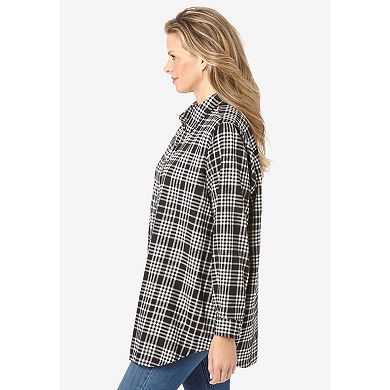 Woman Within Plus Size Two-Piece Flannel Shirt And Tee