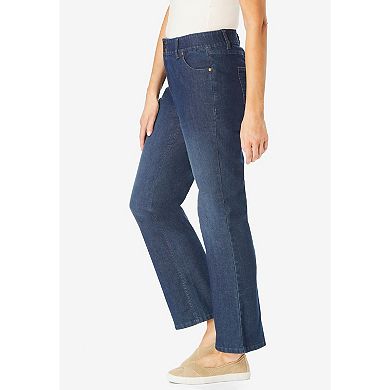 Woman Within Plus Size Petite Secret Solutions; Tummy Smoothing Bootcut Denim Jean