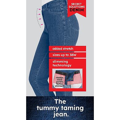 Woman Within Plus Size Petite Secret Solutions; Tummy Smoothing Bootcut Denim Jean