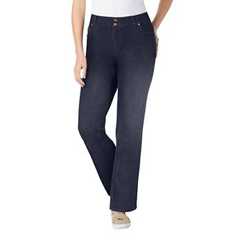 Woman Within Plus Size Secret Solutions; Tummy Smoothing Bootcut Stretch Denim Jeans