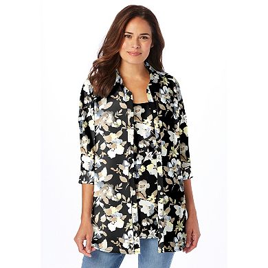 Woman Within Plus Size 2-Piece Shirt And Tank
