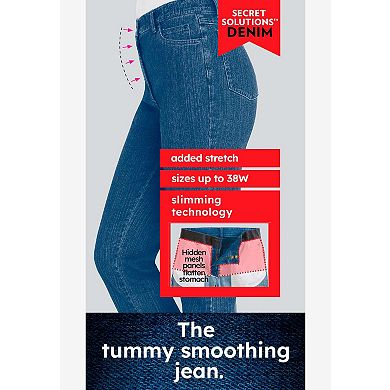 Woman Within Plus Size Tall Stretch Built-In Slimming Panel Straight Leg Jeans