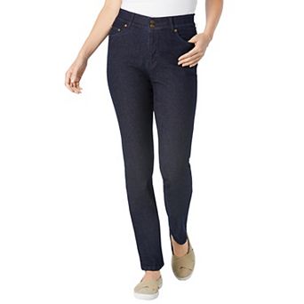 Woman Within Plus Size Tall Secret Solutions; Tummy Smoothing Straight-Leg Stretch Denim Jeans
